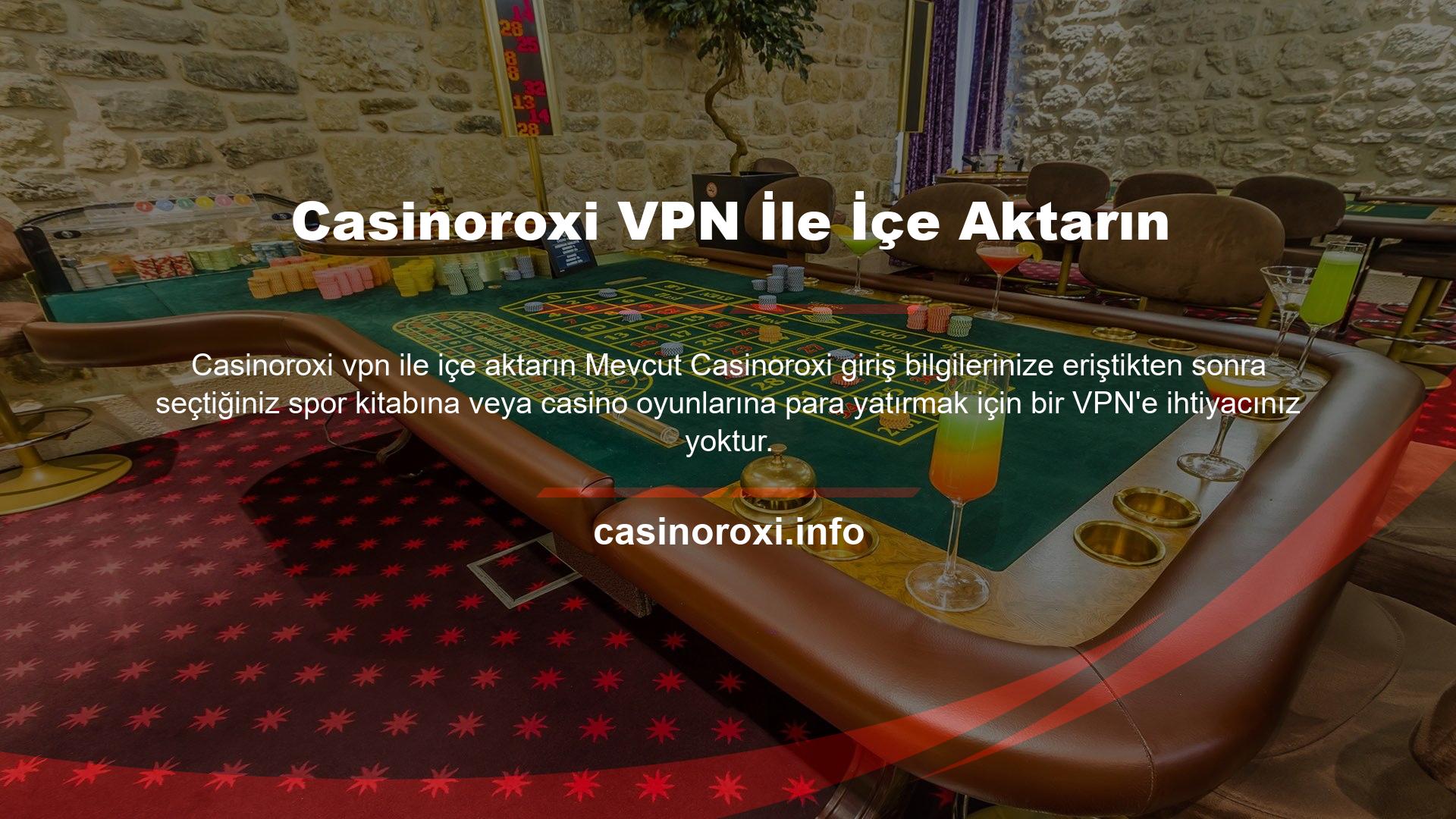 Casinoroxi, üyenin mevcut giriş adresi yayınlandıktan sonra erişimi başlatacaktır
