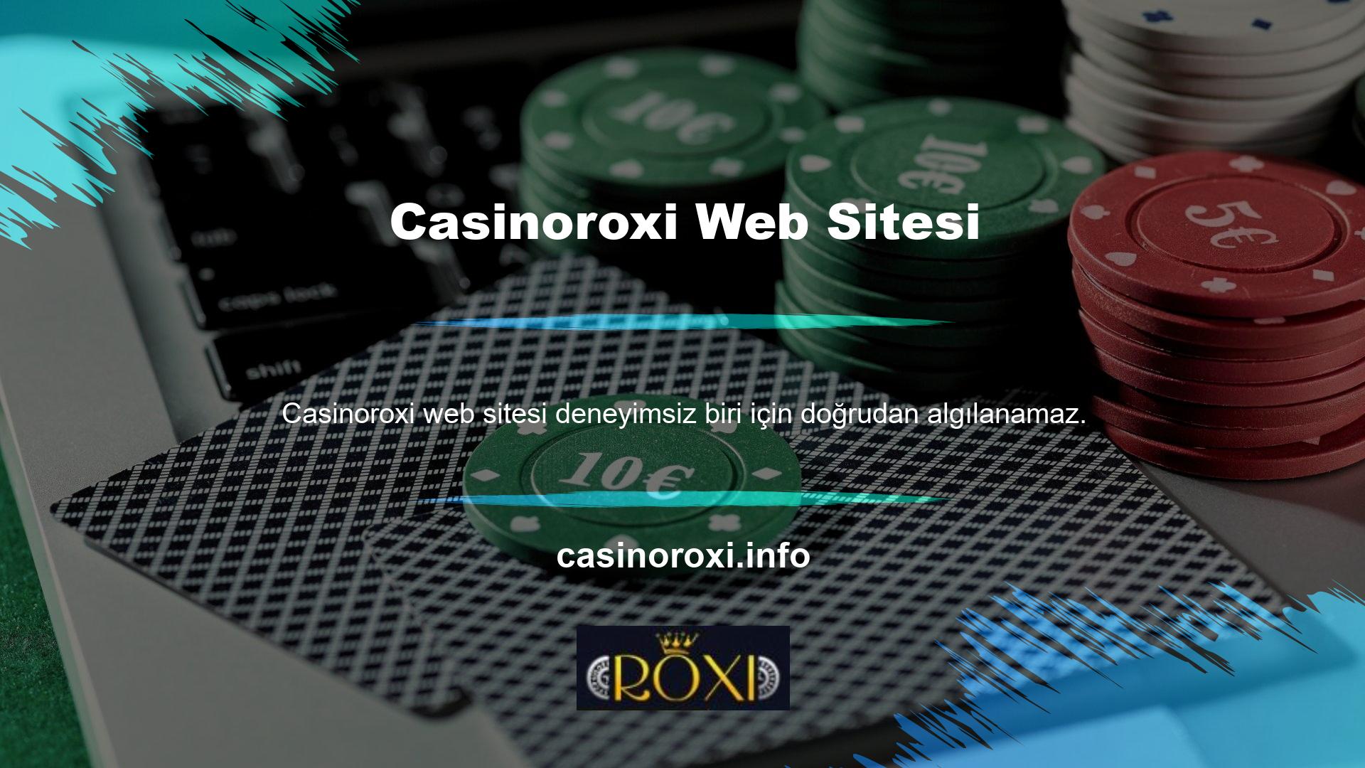 Bunun Casinoroxi web sitesi tasarımının tam bir kopyası olduğunu hayal edin